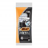 Станок для бритья BiC Metal 5шт одноразовый мужской для жесткой щетины