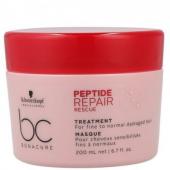 S A L E Schwarzkopf BONACURE Peptide Repair Rescue Маска Спасительное Восстановление 200мл 05/25