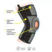 Бандаж  на коленный сустав разъемный с пателлярным кольцом и пружинными вставками