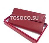 1007-20 d.red кошелек GENUINE LEATHER натуральная кожа 9х19х2