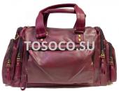 3501 red brown сумка дорожная экокожа 27х50