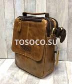 9069 brown сумка мужская натуральная кожа 23x18