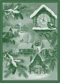 Полотенце жаккардовое Премиум "Новогоднее время"-зелен. 50*70 см.