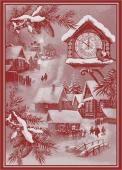 Полотенце жаккардовое Премиум "Новогоднее время"-красн. 50*70 см.