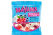 «Mayama», мармелад жевательный с желейной начинкой со вкусом черники и малины со сливками, 70 г