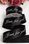 Лента атласная 4 см "Just for you" SF-1314, черный №110