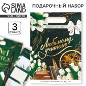 Подарочный набор "Любимому учителю": Ежедневник А5, 80л, стикеры и ручка