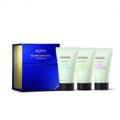 Ahava Holiday Collection МЖ Набор The triple treat 2024 (мин.крем д.тела40 мл+крем д.рук40 мл+гель д.душа40мл+разглаж.лосьон д.лица15мл+osmoter д.глаз