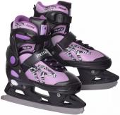 Коньки раздвижные р.37-40 PW-223B  black/purple RUSH ACTION