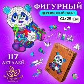 Пазл фигурный деревянный Honey Panda, размер 22х25 см, 117 деталей