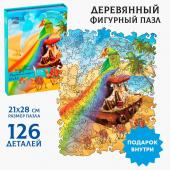 Пазлы деревянные фигурные «Призрачный мираж» с кулоном на руку, 126 элементов