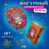 Пазл фигурный деревянный Imperial Lion, размер 22х26 см, 183 детали