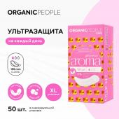 ORGANIC PEOPLE / Girl Power / Женские ежедневные прокладки ароматизированные "AROMA. Classic" / 50 ш