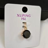 Кулон коллекция "Xuping" покрытие позолота, вставка: фианиты, цвет: черный, Х000913125