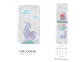 ЗАПИСНАЯ КНИЖКА "CUTE JOURNAL MINI" А6-, 80 Л. НА ГРЕБНЕ С РЕЗИНКОЙ "ЛАВАНДОВЫЕ ЛАМЫ" 3 ВИДА, ЛИНЕЙК