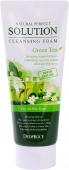 DEOPROCE NATURAL PERFECT SOLUTION CLEANSING FOAM GREEN EDITION GREENTEA Пенка для умывания с экстрактом зеленого чая 170г