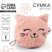 Сумка детская мягкая "Котёнок", 14х15х0,5 см, розовый цвет