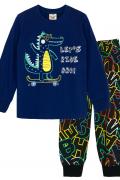 Пижама с брюками для мальчика 92209 Темно-синий/цветные буквы