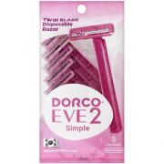Станок для бритья Dorco Eve 2 Simple одноразовый с увлажняющей полоской, 5 шт.