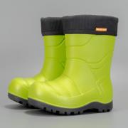 Nordman Flash Сапоги из ЭВА, утепленные, с манжетой из вельвета, Школьные, цвет Лайм, подошва серая