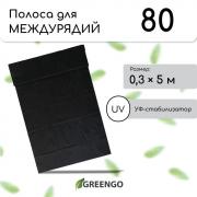 Полоса защитная для междурядий, 5 _ 0,3, плотность 80 г/м_, спанбонд с УФ-стабилизатором, чёрная, Greengo, Эконом 30%