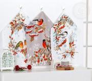 К-т полотенец "Музыка зимы" 50*60 см. - 3 шт. рогожка хлопок 100%