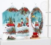 К-т полотенец "Огонек" 50*60 см. - 3 шт. рогожка хлопок 100%