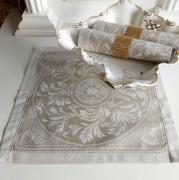 Комплект салфеток "Овальная"-бежев. с ажуром 6 шт. 45*45 см. п/лен