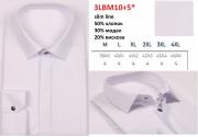 3LBM10+5* Сорочка муж. длин. рукав, полупритал., белый, BROSTEM
