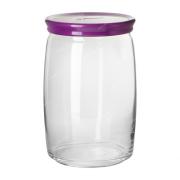 Банка стеклянная Чешни 1100мл 2шт сиреневая крышка (уп.6) (43013B)
