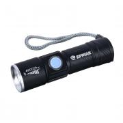 ЕРМАК Фонарь, XPE, 1200мАч, 2,5х2,5х9,5см, 3 режима, алюминиевый сплав, с USB штекером, фокусировка