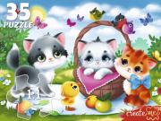 ПАЗЛЫ 35 элементов. КОТЯТА НА ПОЛЯНКЕ (Арт. Ф35-1998)