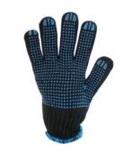 Перчатки Зима двойные черные с ПВХ Точка /5/150 Россия