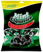 Карамель леденцовая Woogie mint licorice с мятным вкусом и лакричной начинкой 170 гр