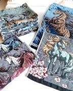 Полотенце "Лошади 2026" тканное стеганое 25*50 см. хлопок 100%