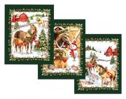 К-т полотенец "Волшебный Новый год" 50*60 см. - 3 шт. рогожка хлопок 100%