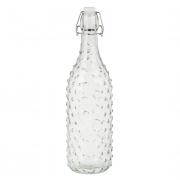 Бутылка для воды с пробкой 8x30см 1000мл, стекло, пластик