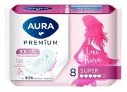 AURA PREMIUM Прокладки женские гигиенические SUPER 8шт