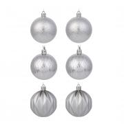 СНОУ БУМ Набор шаров 6 см, 6 шт, серебро, 26-128