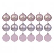 СНОУ БУМ Набор шаров 6 см, 18 шт, пластик, глиттер, 26-171