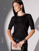 Джемпер с коротким рукавом тонкой вязки из вискозы с люрексом