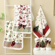 Полотенце из микрофибры "Новогоднее очарование" с атласной каймой 25*50 см.