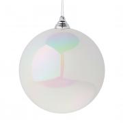 СНОУ БУМ Шар 14см пластик, белый перламутр, 26-254