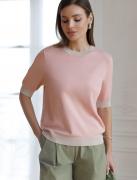 Джемпер с коротким рукавом тонкой вязки из вискозы с люрексом