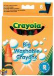Crayola. 8 больших смываемых восковых мелков "Супер чисто"