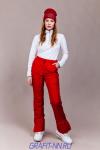 ЖЗ-300 Утепленные женские брюки цв. красный ( плащевка)