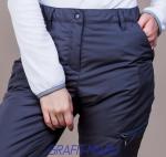 ЖЗ-301 Утепленные женские брюки цв. темно серый ( плащевка)