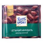 Шоколад Extra Nut молочн. с цельным миндалем  Риттер Спорт  100 г