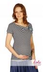 Блузка для беременных и кормящих мам Bl001 черно-белая полоска