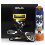 Подарочный набор GILLETTE Fusion ProShield Бритва c 1 Кассетой +Гель для бритья ActiveSport170 мл.+футляр 